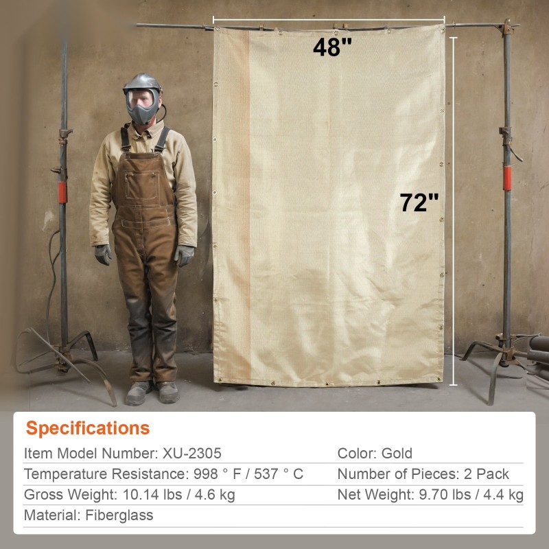 Hitsauspeite lasikuitu 48 x 72 tuumaa 2 kpl lämpökäsitelty metallisilla purjerenkailla