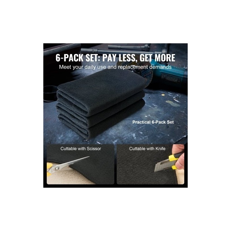 Hiilikuituiset hitsauspeitteet 6 kappaletta 3 mm paksut leikattavat 982 °C lämmönkestävät