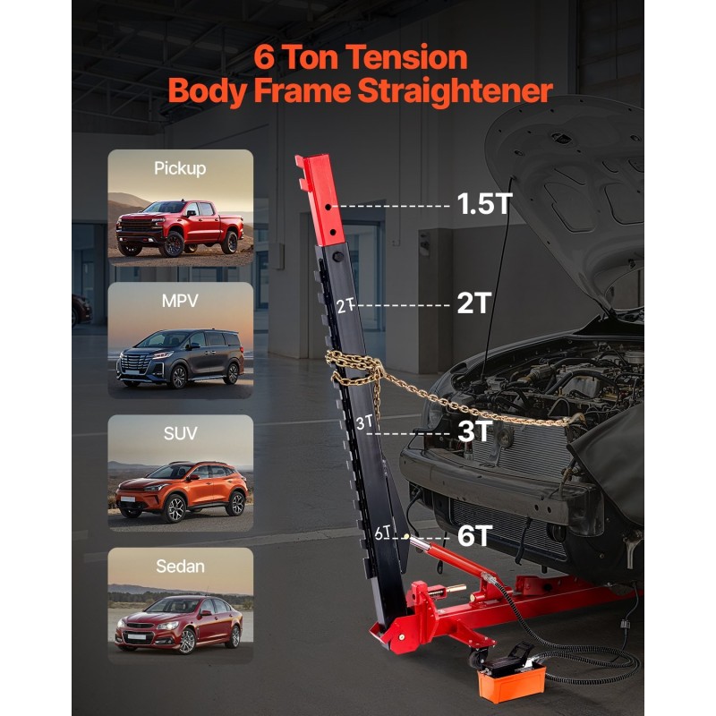 Korin oikaisulaite 6T vetovoima hydraulinen jalkapumppu kääntyvä pylväs 16 oikaisutyökalua