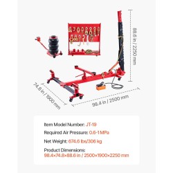 Korikorin oikaisulaite 6T vetojärjestelmä 3T ilmatyynynostin 6000PSI hydraulipumppu 16 oikaisutyökalua