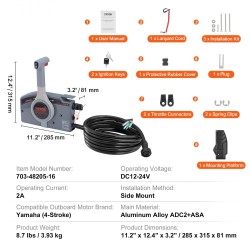 Sivukiinnitteinen veneen ohjainlaatikko Yamaha 4-tahti alumiiniseosrunko trimmikytkin 10-napainen johdinsarja turvahihna