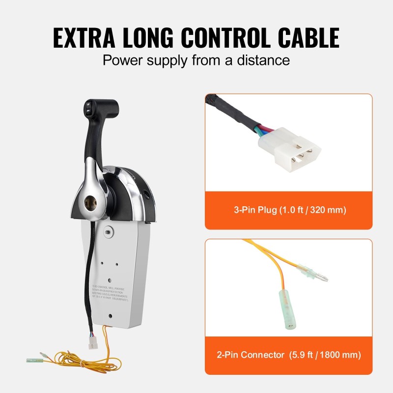 Perämoottorin yläasennettava kaasun ja vaihteiden kaukohallinta trimmikytkimellä alumiiniseos Mercury PT 2-tahti