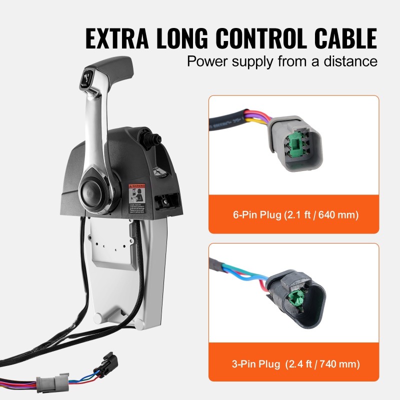 Veneen yläasenteinen kaasun kaukosäätölaatikko alumiiniseos trimmikytkimellä turvahihnalla Evanruder Johnson -perämoottoreille