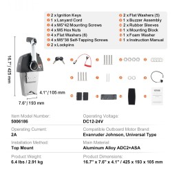 Veneen yläasenteinen kaasun kaukosäätölaatikko alumiiniseos trimmikytkimellä turvahihnalla Evanruder Johnson -perämoottoreille