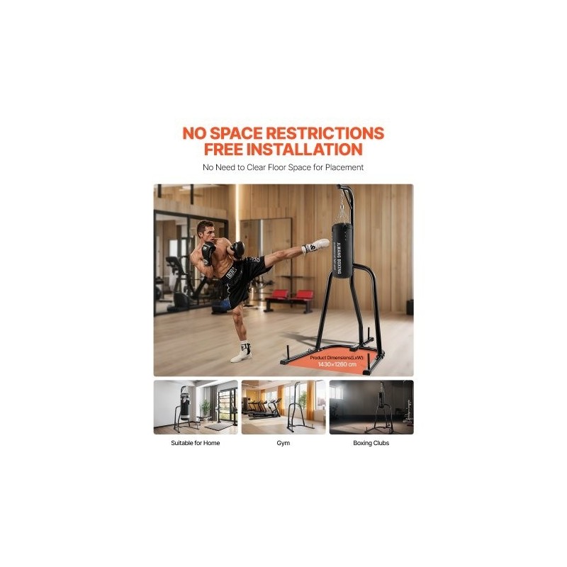 Nyrkkeilysäkin teline hiiliteräs vapaasti seisova painotettavalla jalustalla maksimi 65 kg