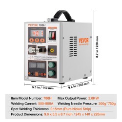 Akkupistehitsauslaite ja akkulaturi 2.8kW 0.15mm puhtaalle nikkelille 18650 14500