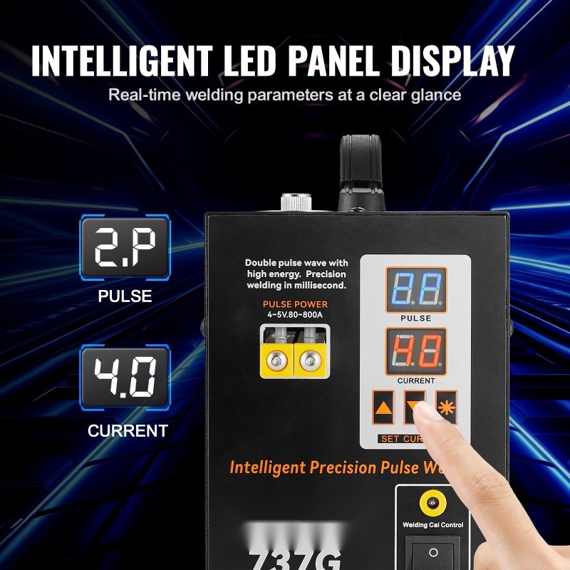 Pistehitsauslaite 2,8 kW pulssi säädettävä 200–700 g paine 0,12 mm puhtaalle nikkelille