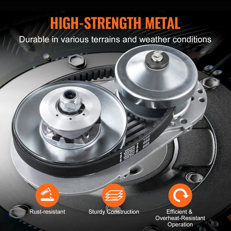 Go-kartin teräsvetokytkimen vaihtosarja 2–8 hv epäsymmetriset pyörät leveä kumihihna ruosteenestopinnoite