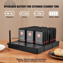 Langaton hakulaitteisto 24 hakulaitetta 400 m kantama LED valo värinä 250mAh akut