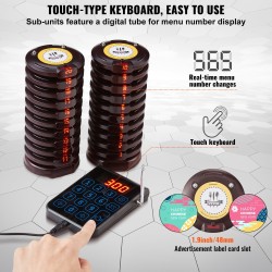 Langaton jonotus ja kutsujärjestelmä 20 kutsupageria 500 metrin kantama värinä ja ääni