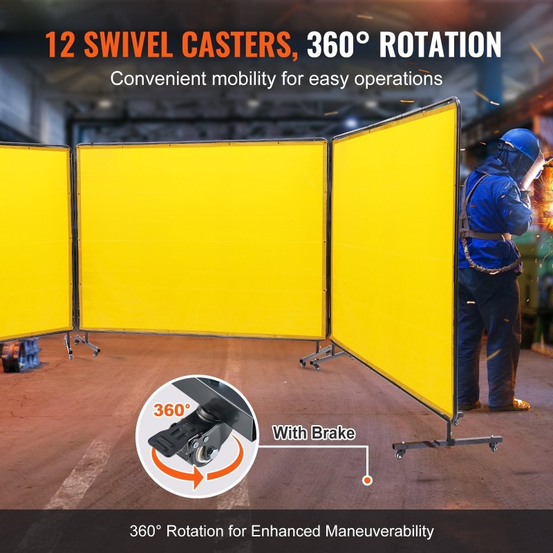 Hitsaussuojaverho 3-paneelinen liekinkestävä vinyyli 6 kertaa 8 jalkaa