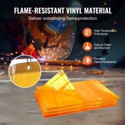 Hitsaussuojaverho 3-paneelinen liekinkestävä vinyyli 6 kertaa 8 jalkaa