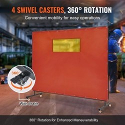 Hitsausnäyttö metallikehyksellä liekinestokäsitelty vinyyli 6 x 8 jalkaa 4 pyörää 2 lukittavaa