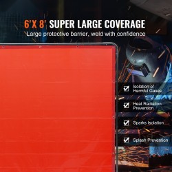 Hitsaussuojaseinä 1,83 x 2,44 m paloa hidastava vinyyli metallirunko neljällä pyörällä