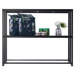 Akvaariojalusta enintään 40 gallonin akvaariolle teräs ja MDF 152 kg kaksitasoinen