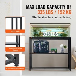 Akvaariojalusta enintään 40 gallonin akvaariolle teräs ja MDF 152 kg kaksitasoinen