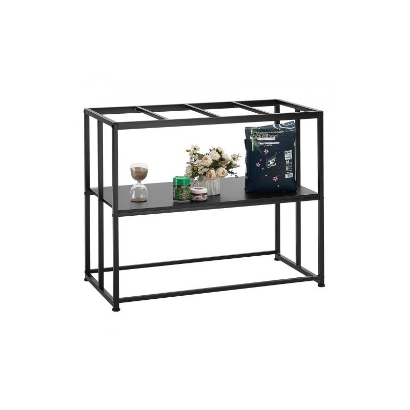 Akvaariojalusta enintään 40 gallonin akvaariolle teräs ja MDF 152 kg kaksitasoinen