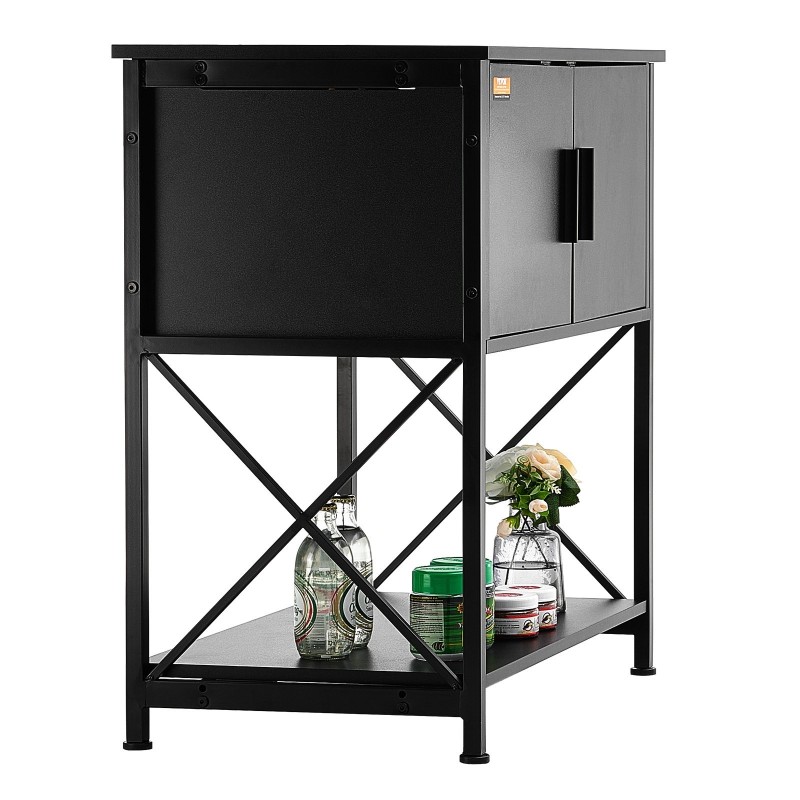 Akvaarioteline teräs ja MDF 29 gallonin 110 kg kantavuus musta säilytyskaappi virtapaneeli