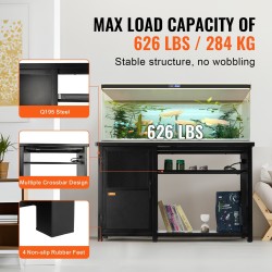 Akvaarionjalusta MDF-levy ja teräsrunko 75 gallonan akvaariolle 284 kg kantavuus