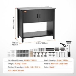 Akvaario ja terraarioteline MDF ja teräs enintään 151l 93x48x80cm 152kg kantavuus