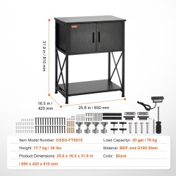 Akvaarioteline MDF ja teräsrunko sopii 20 gallonan akvaariolle sisäänrakennetulla pistorasialla