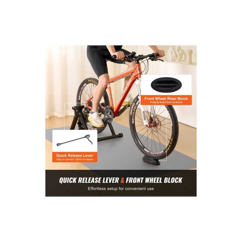 Harjoitusteline taittuva hiiliteräsrunko nestetoimisella vastuksella 26–29-tuumaisille pyörille pikavapautusvivulla