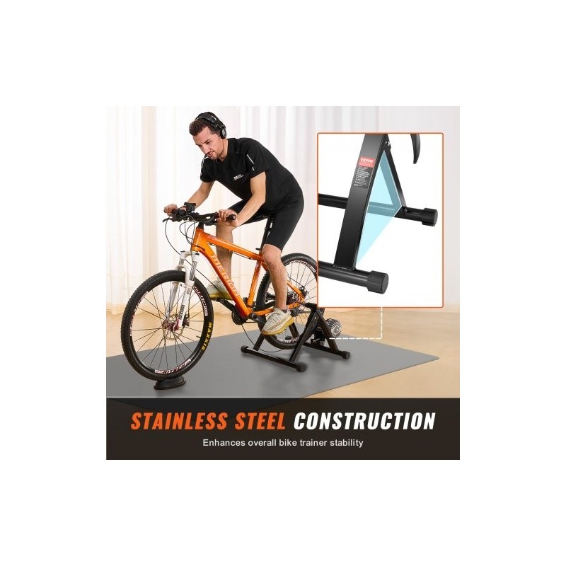 Harjoitusteline taittuva hiiliteräsrunko nestetoimisella vastuksella 26–29-tuumaisille pyörille pikavapautusvivulla