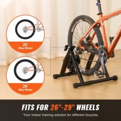 Sisäharjoitteluteline polkupyörälle hiiliteräsrunko 26–29 tuuman rengaskoko magneettivastus taittuva pikalukitus