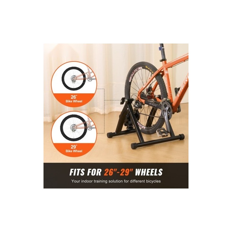 Sisäharjoitteluteline polkupyörälle hiiliteräsrunko 26–29 tuuman rengaskoko magneettivastus taittuva pikalukitus