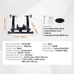 Sisäharjoitteluteline polkupyörälle hiiliteräsrunko 26–29 tuuman rengaskoko magneettivastus taittuva pikalukitus