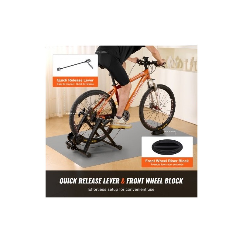 Pyörän harjoitusteline magneettinen hiiliteräs 26–29 tuuman renkaisiin 8 vastustasoa taittuva hiljainen