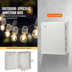 Sähköjakorasia ABS-muovi ulkokäyttöön 350x250x150 mm IP67-suojattu saranoitu kansi