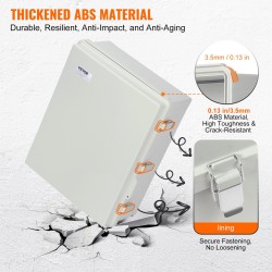 Sähkökotelo ABS 530x430x200 mm IP67 saranoitu kansi ruostumaton salpa