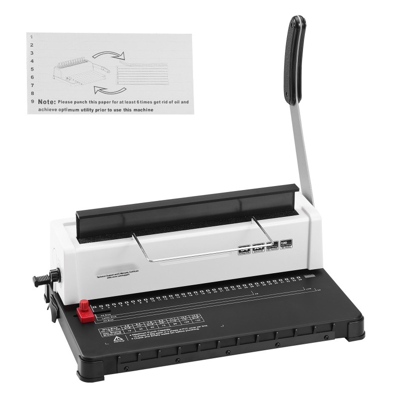 Manuaalinen kierre- ja spiraalisidontakone 34 reiällä 120 arkkia A4 A5