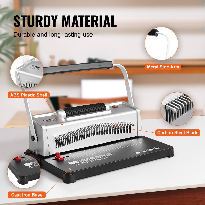 Kierresidontakone 46 reiän 500 arkin käsireiitys sähköinen sidonta A4 A5