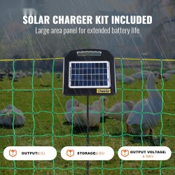 Sähköinen aitaverkko aurinkolaturilla PE-muovi ja ruostumaton teräslanka 48 tuumaa 30,5 m