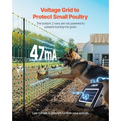 Sähköverkkoaita PE ja ruostumaton teräs 1,21 m x 30,48 m lasikuitutolpat pieneläimille