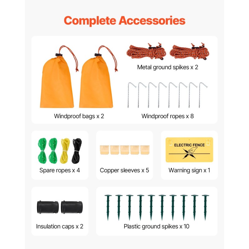 Sähköinen PE-aitausverkko 1,06 x 49,98 m lasikuitupylväillä eläimille