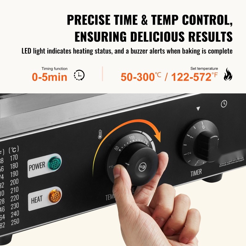 Donitsikone ruostumaton teräsrunko 1550 wattia 6 koloa tarttumaton pinnoite ravintolaan ja kotiin