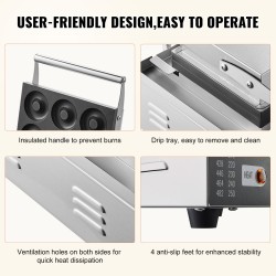 Donitsikone ruostumaton teräsrunko 1550 wattia 6 koloa tarttumaton pinnoite ravintolaan ja kotiin