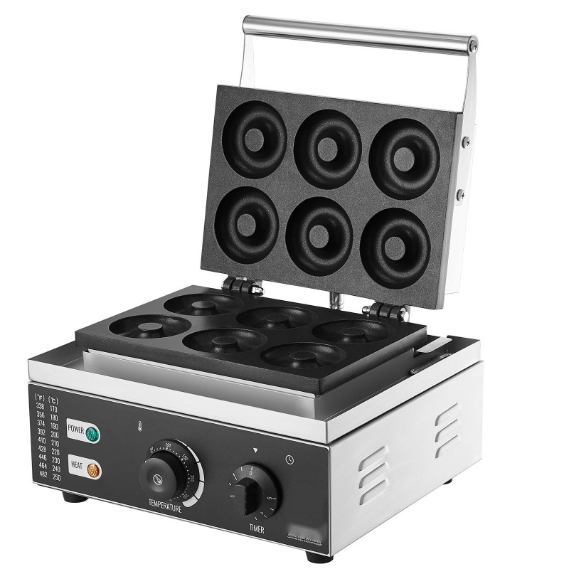 Donitsikone ruostumaton teräsrunko 1550 wattia 6 koloa tarttumaton pinnoite ravintolaan ja kotiin