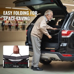 Rollaattori kokoontaitettava kevyt alumiinirunko nelipyöräinen istuimella säädettävä työntökahva kantavuus 136 kg