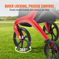 Alumiininen taittuva nelipyöräinen rollaattori istuimella säilytyslaukulla säädettävillä kahvoilla 136 kg kantavuus