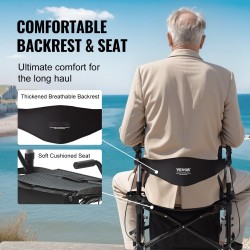 Rollaattori ja kuljetustuoli alumiinirunkoinen taitettava 136 kg kantavuus säädettävät kahvat