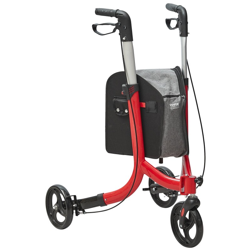 Alumiininen kolmipyöräinen taittuva rollaattori 8 tuuman pyörillä kantavuus 118 kg