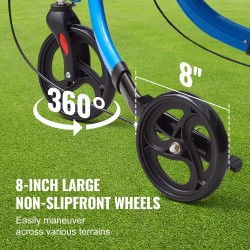 Kolmipyöräinen alumiinirunkoinen taitettava rollaattori säädettävällä kahvalla kahdeksan tuuman renkailla