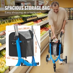 Kolmipyöräinen alumiinirunkoinen taitettava rollaattori säädettävällä kahvalla kahdeksan tuuman renkailla