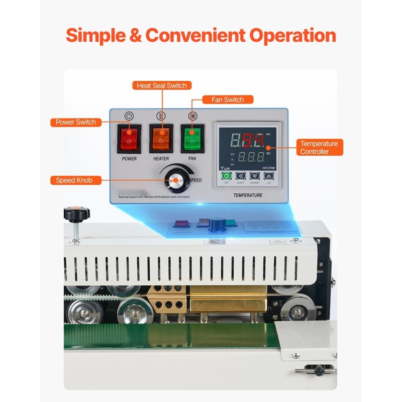 Nauhatiivistin hiiliteräsrungolla 6–12 mm tiivistys digitaalinen lämpötilansäätö ilmapuhallustoiminto