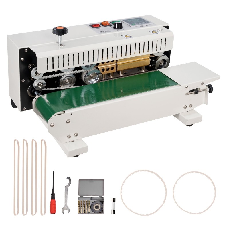 Pussinsulkijakone hiiliteräs vaakasuuntainen jatkuvatoiminen 6–12 mm saumaleveys muovi- ja paperipusseille