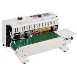 Pussinsulkijakone hiiliteräs vaakasuuntainen jatkuvatoiminen 6–12 mm saumaleveys muovi- ja paperipusseille